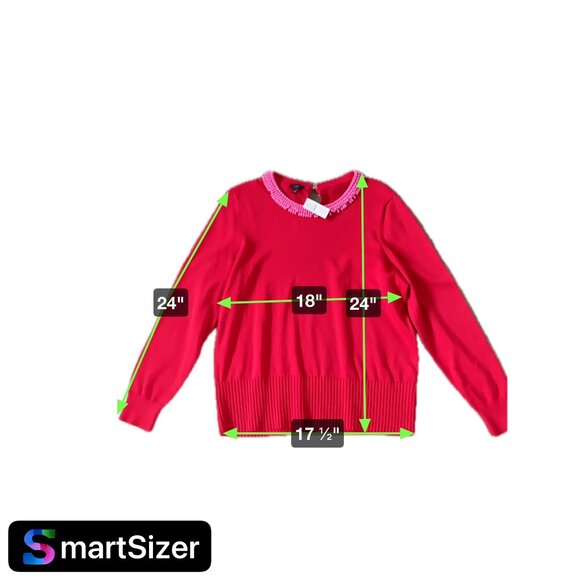 NWT Talbots Red Pink Beaded Crewneck Sweater Pullover Size Large Valentine's Day - Picture 6 of 6